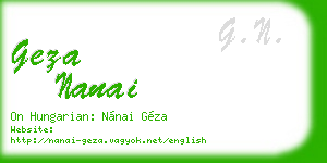 geza nanai business card
